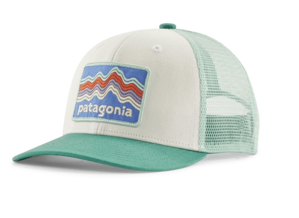 Patagonia Kids Trucker Hat - Ridge Rise Stripe: Heartleaf Green